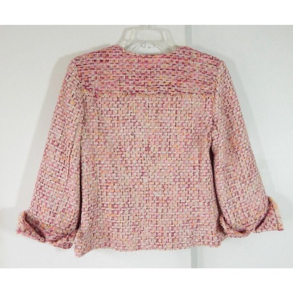 ETCETERA jacket blazer nubby 3/4 sleeve zip up career business colorful 6 - Picture 4 of 6